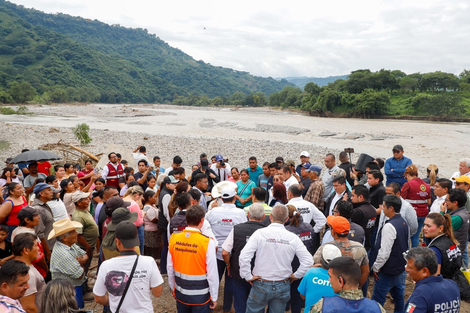 “No están solos”: Puebla y Gobierno de México se unen para reconstruir la Sierra Norte tras las lluvias.